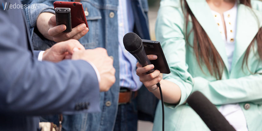 Journalist Making Report